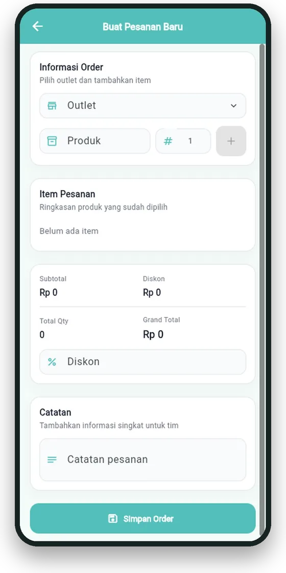 Form buat pesanan baru